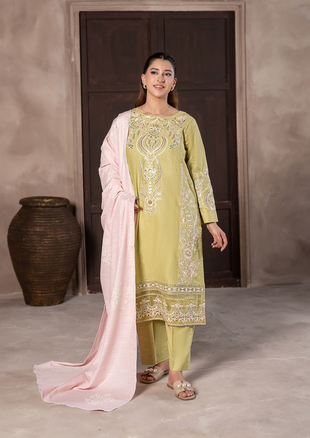 3Pc Embroidered Khaddar AMLT-W26-0007