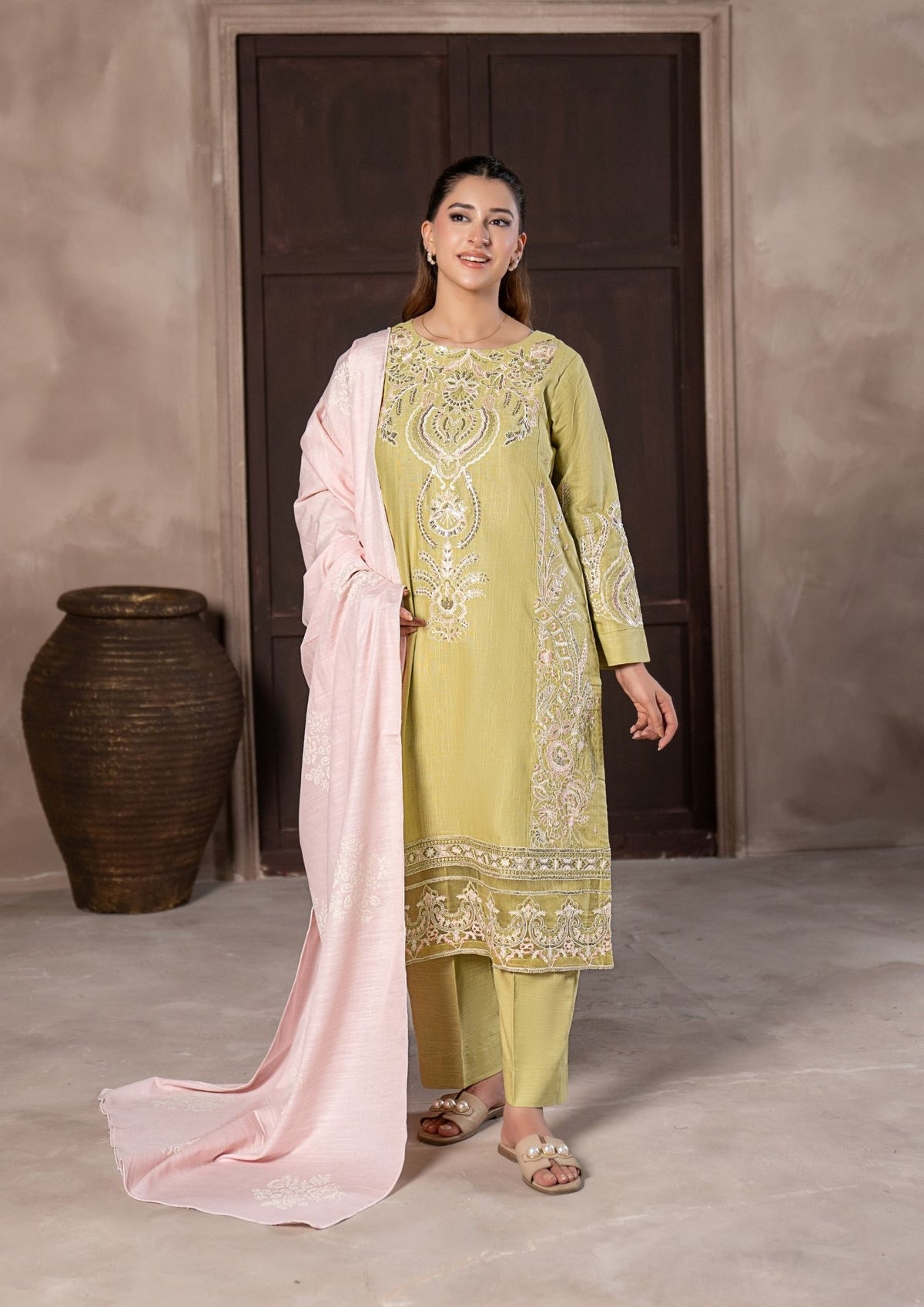 3Pc Embroidered Khaddar AMLT-W26-0007