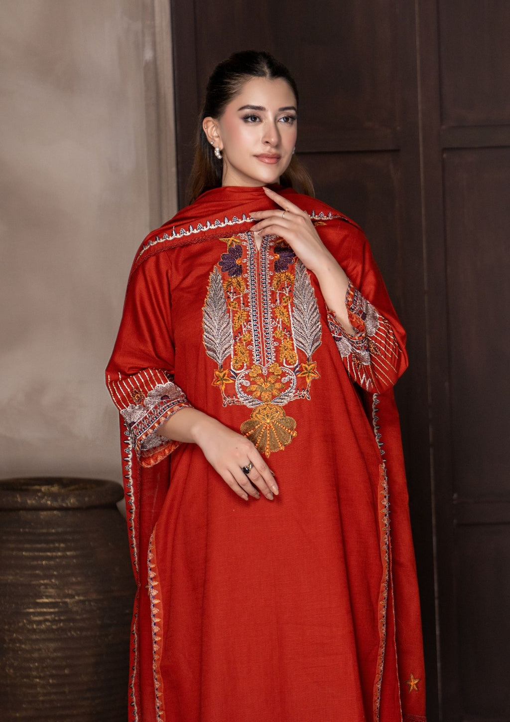 3Pc Embroidered Khaddar AMLT-W26-0008