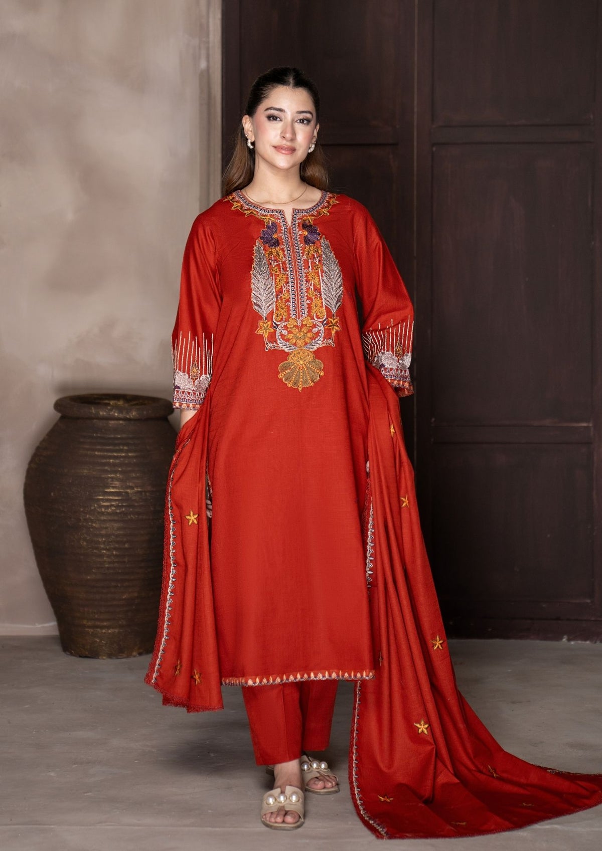 3Pc Embroidered Khaddar AMLT-W26-0008