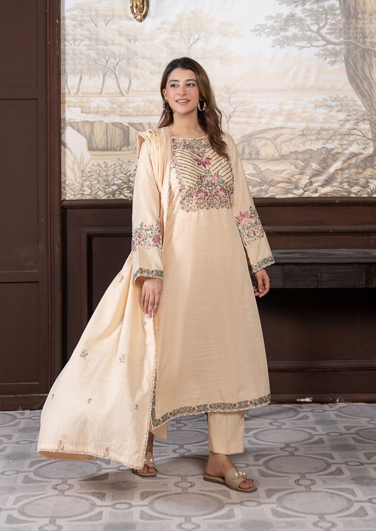 3Pc Embroidered Khaddar AMLT-W26-0010