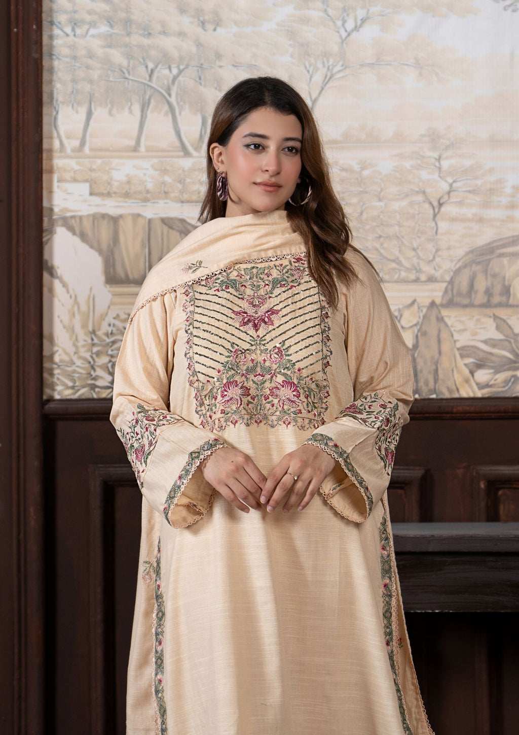 3Pc Embroidered Khaddar AMLT-W26-0010