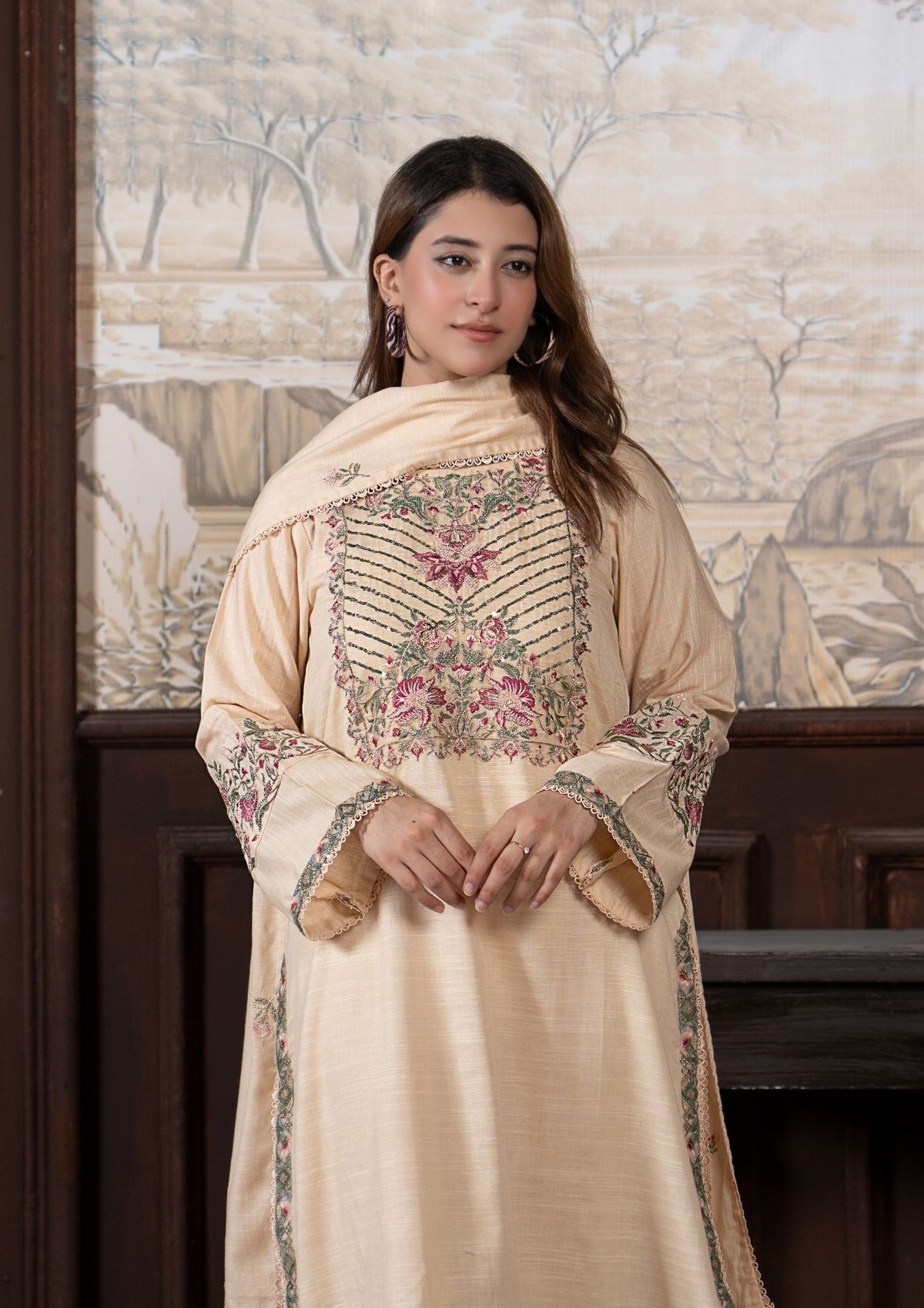 3Pc Embroidered Khaddar AMLT-W26-0010