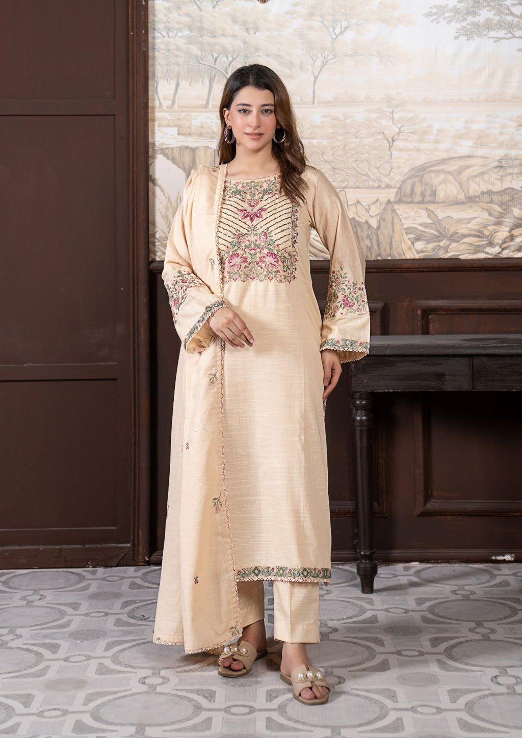 3Pc Embroidered Khaddar AMLT-W26-0010