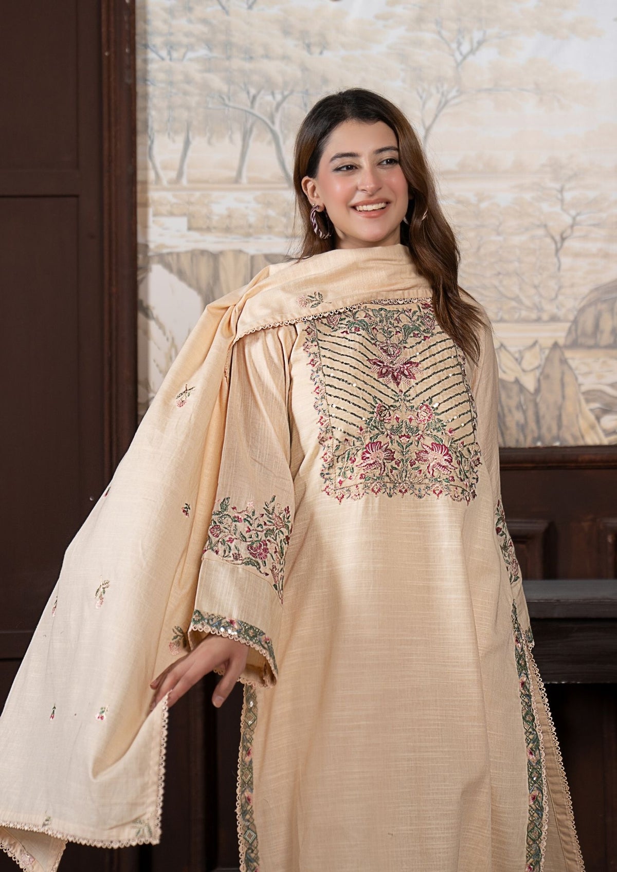 3Pc Embroidered Khaddar AMLT-W26-0010