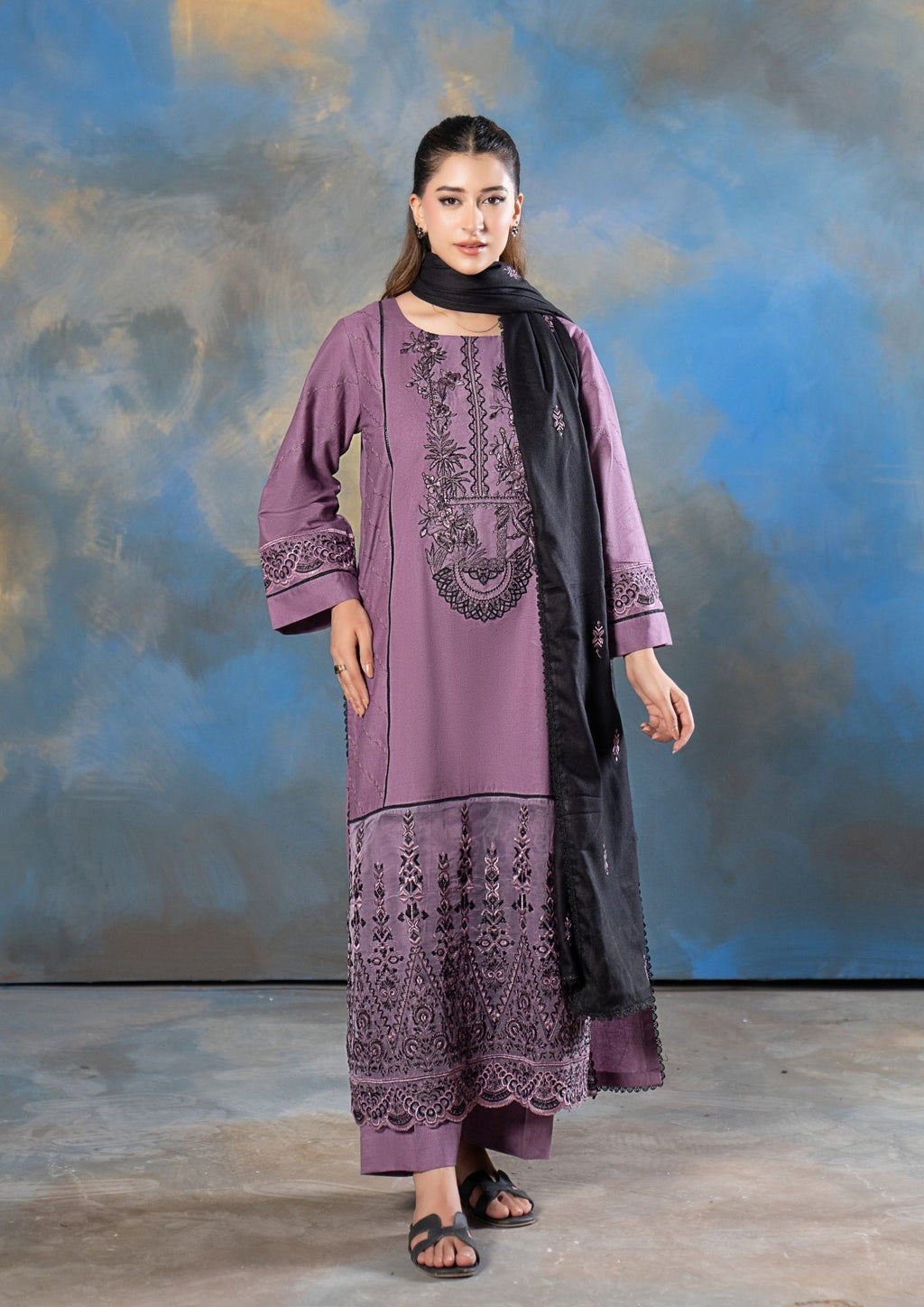 3Pc Embroidered Khaddar AMLT-W26-0011