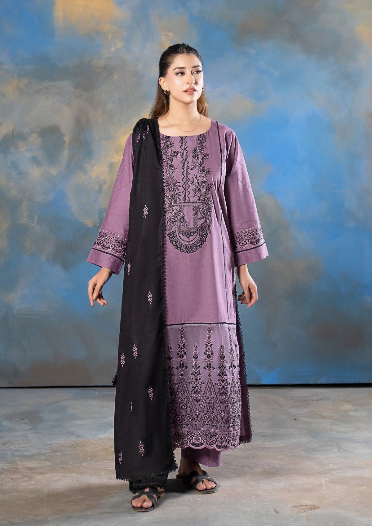 3Pc Embroidered Khaddar AMLT-W26-0011