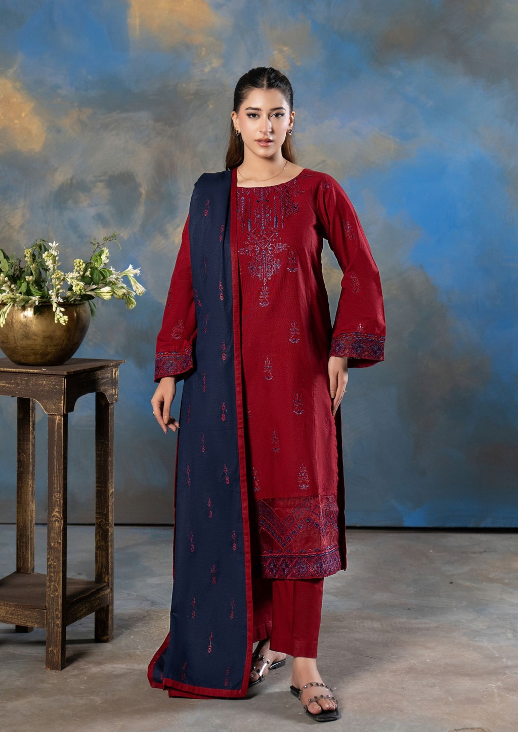 3Pc Embroidered Khaddar AMLT-W26-0013