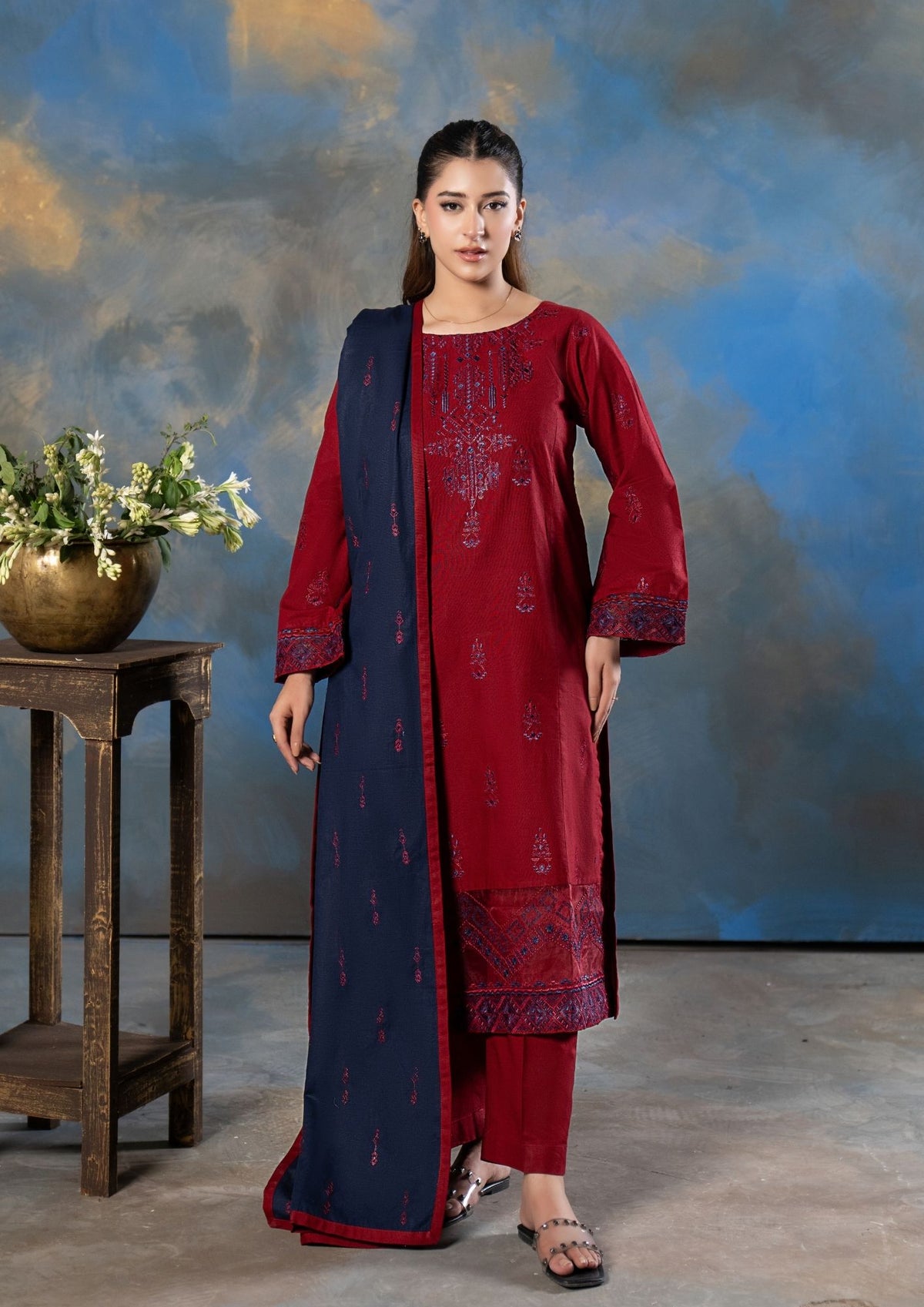 3Pc Embroidered Khaddar AMLT-W26-0013
