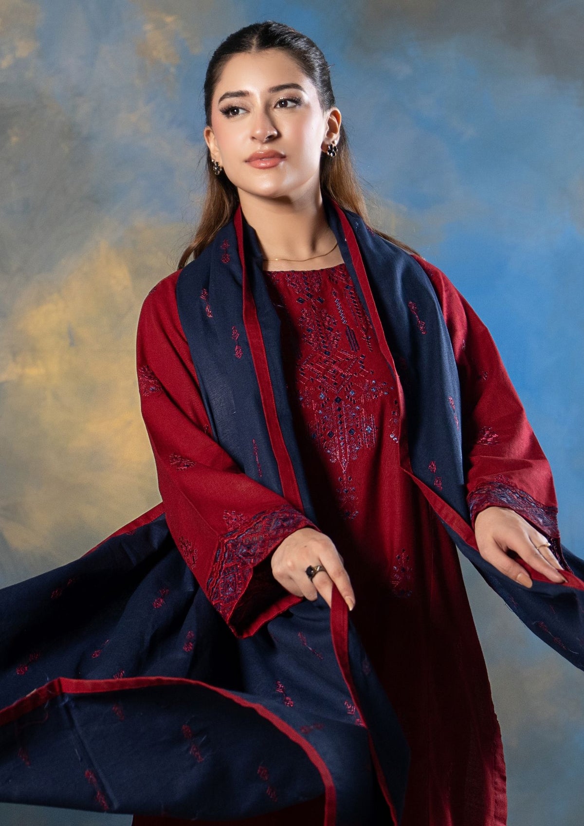 3Pc Embroidered Khaddar AMLT-W26-0013