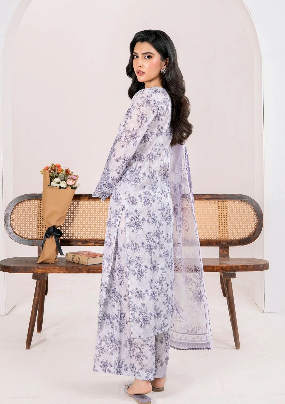 3Pc Printed Lawn with Embroidery RANAAI-S25-0007