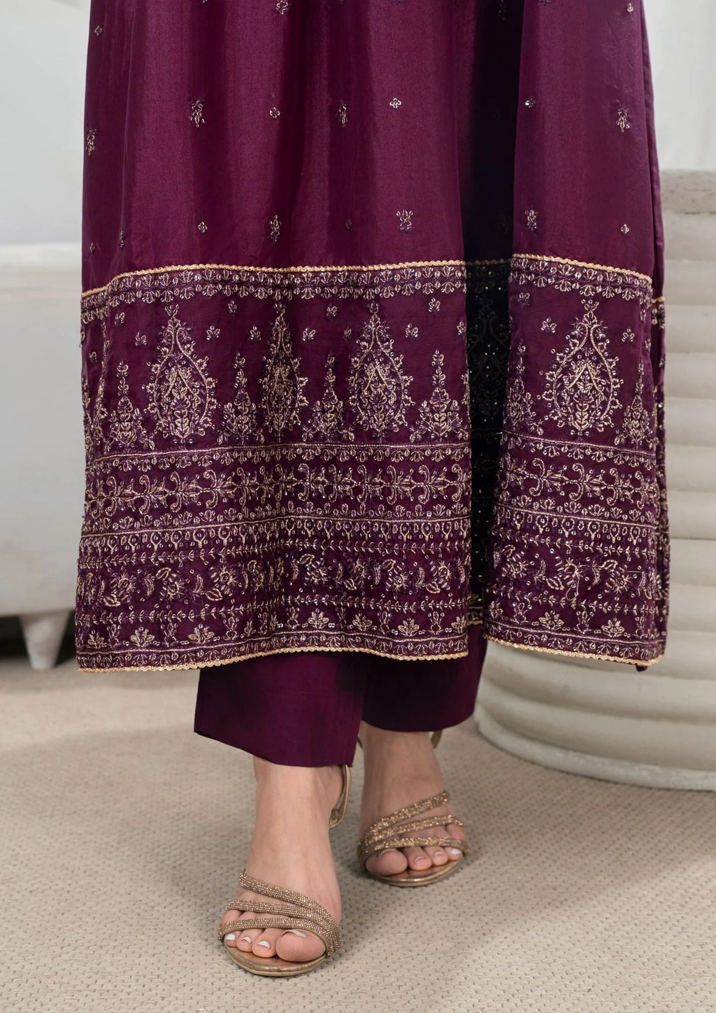 3Pc Embroidered Raw Silk ZAUQ-S25-0200