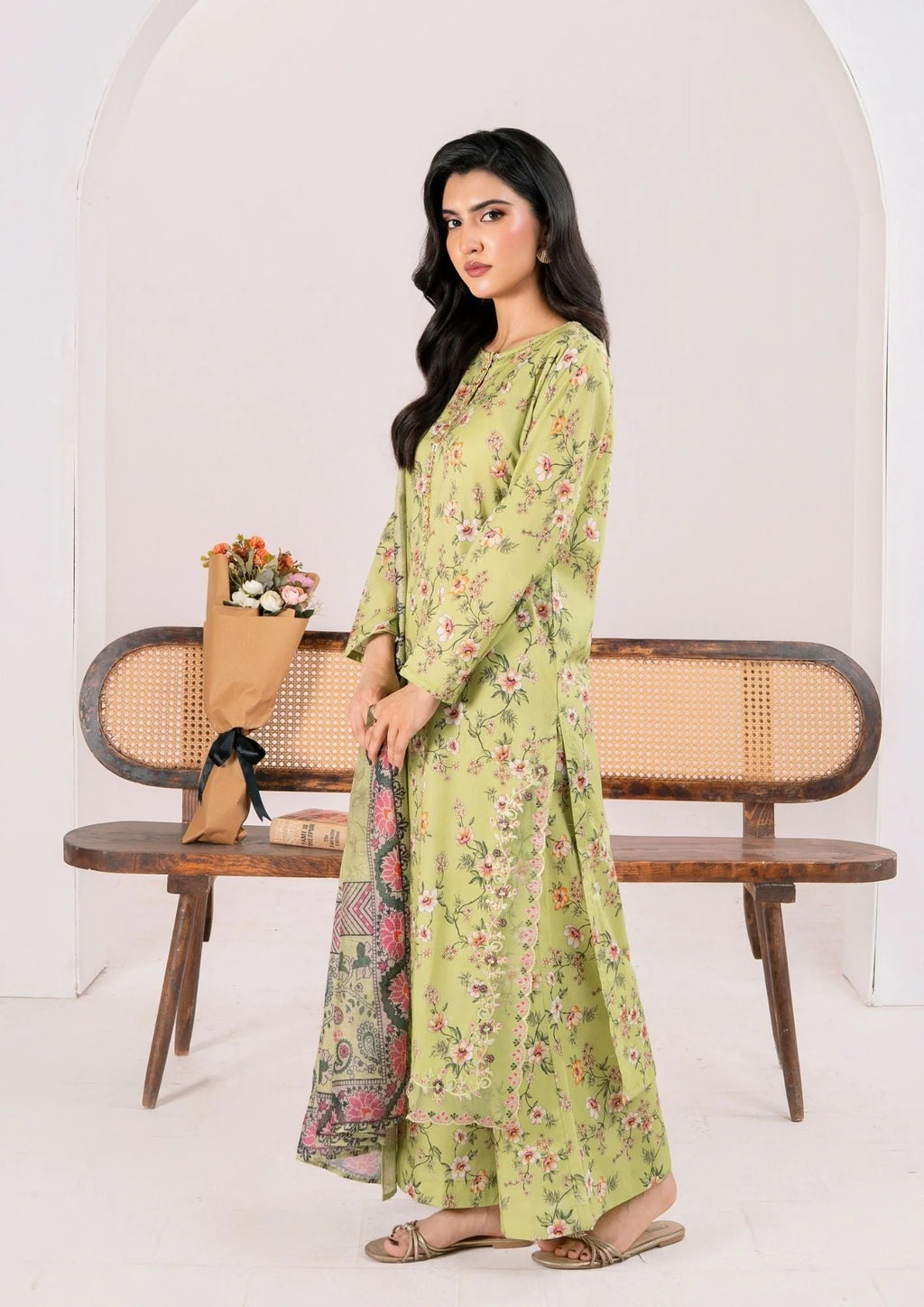 3Pc Printed Lawn with Embroidery RANAAI-S25-0005
