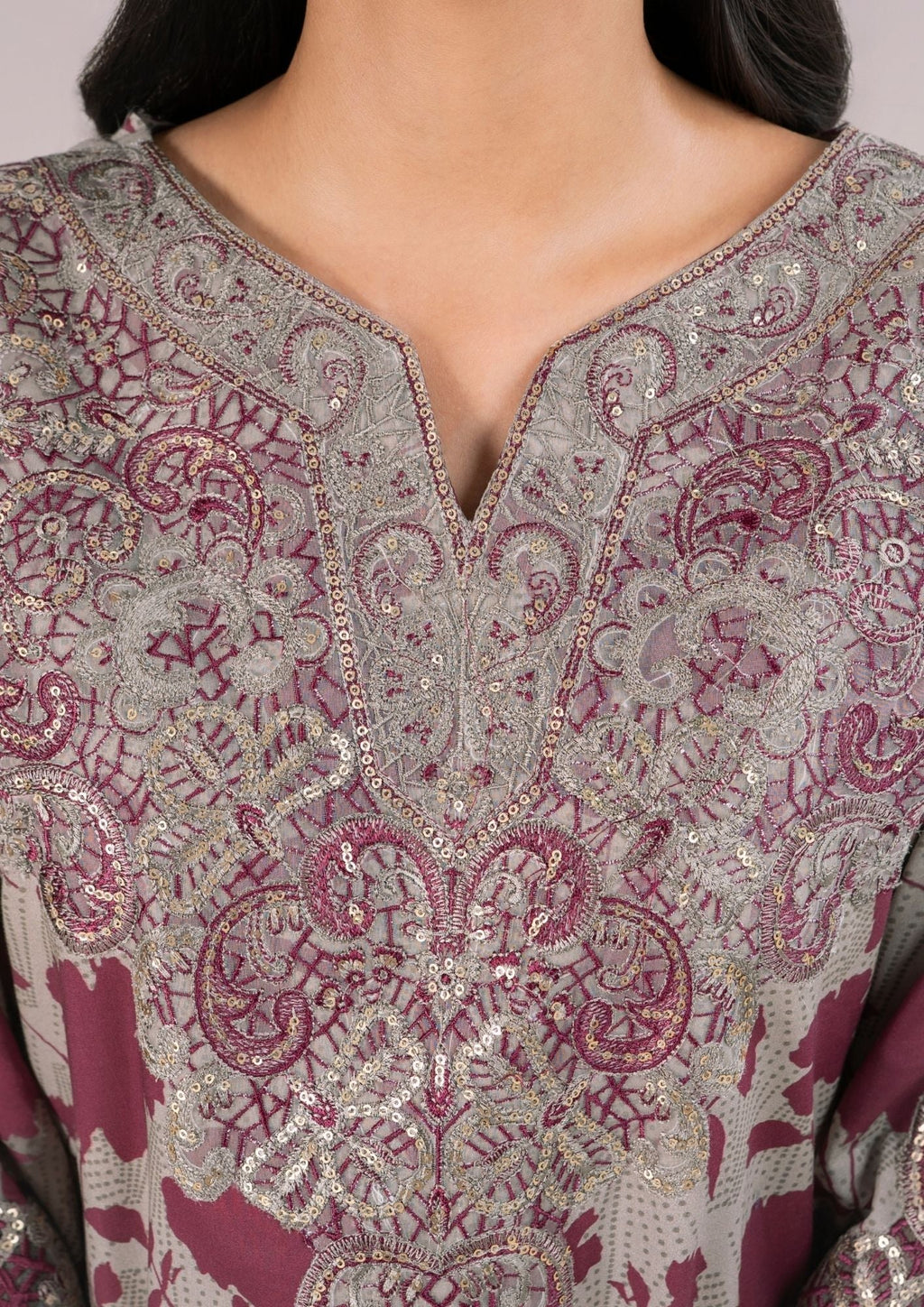 3Pc Printed Lawn with Embroidery RANAAI-S25-0006