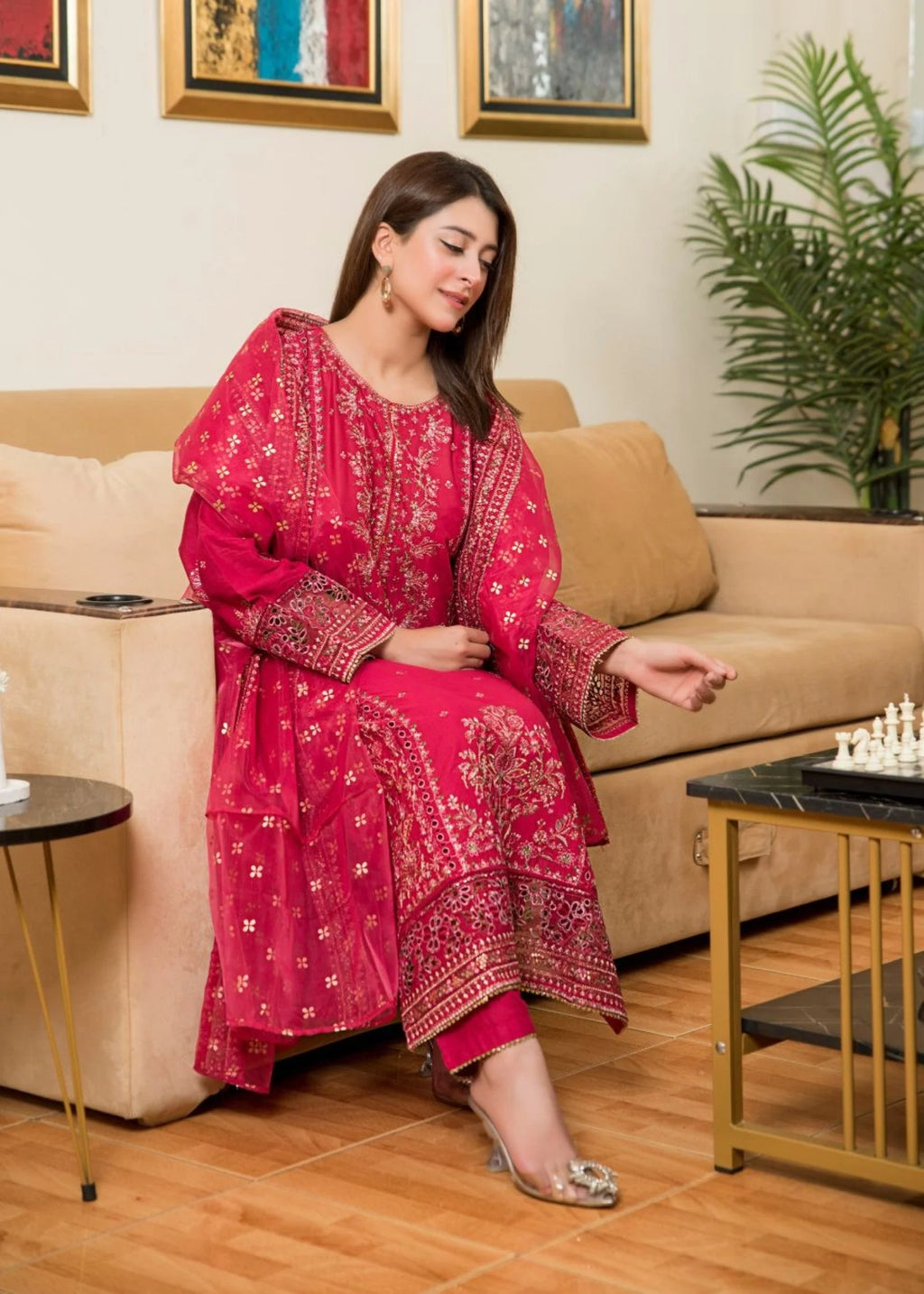 3Pc Embroidered Lawn ZAUQ-S25-0021
