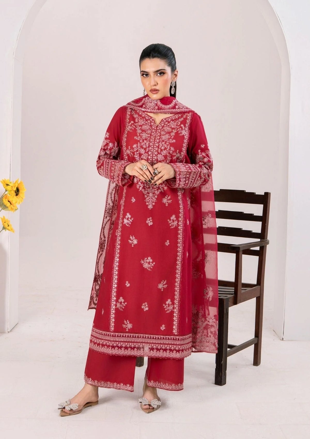 3Pc Embroidered Lawn ZAUQ-S25-0002