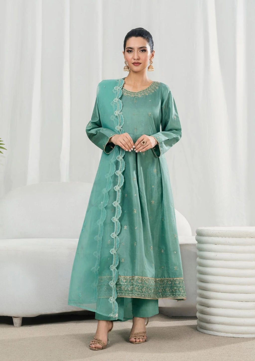 3Pc Embroidered Raw Silk ZAUQ-S25-0201