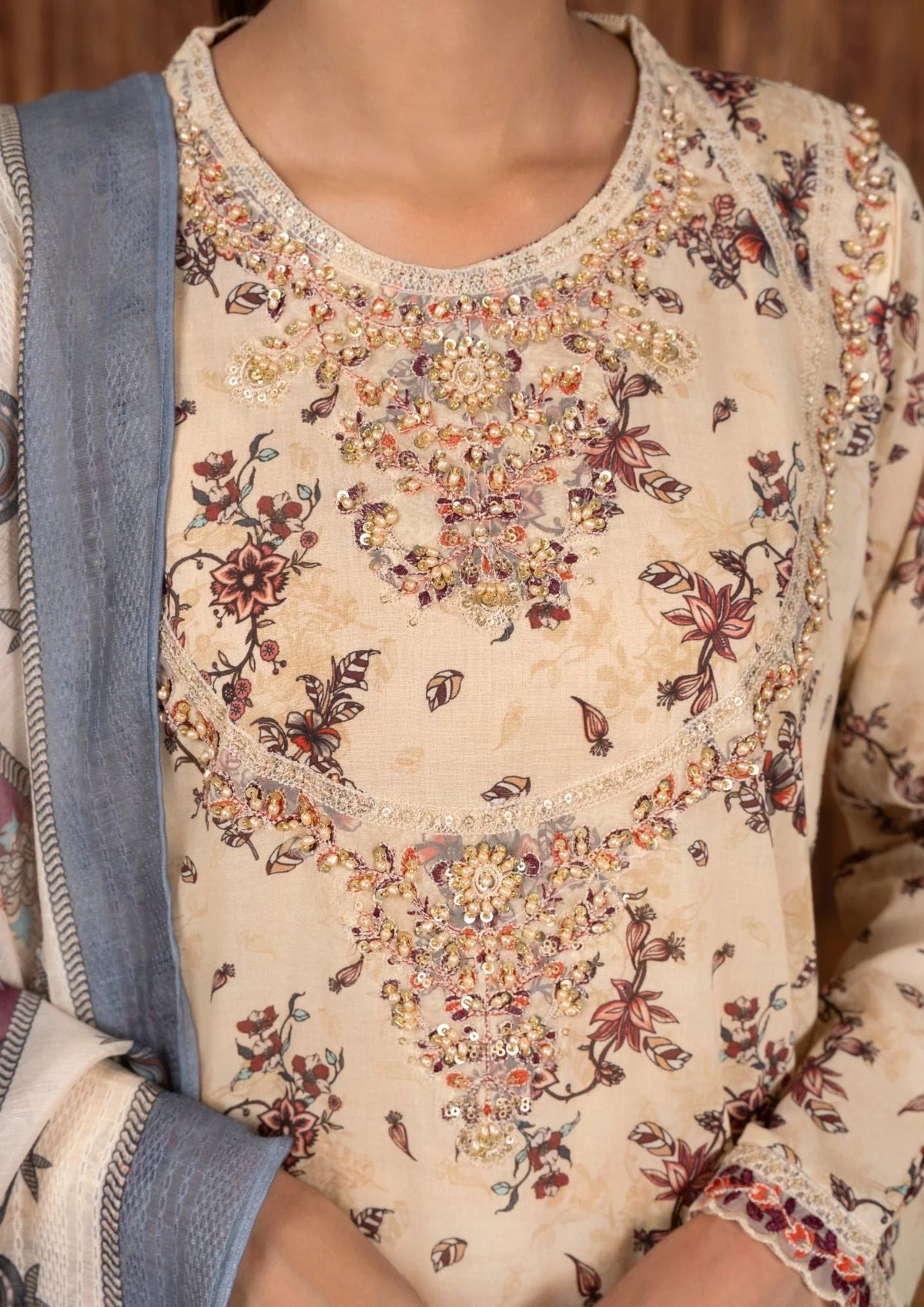 3Pc Printed Lawn with Embroidery RANAAI-S25-0011