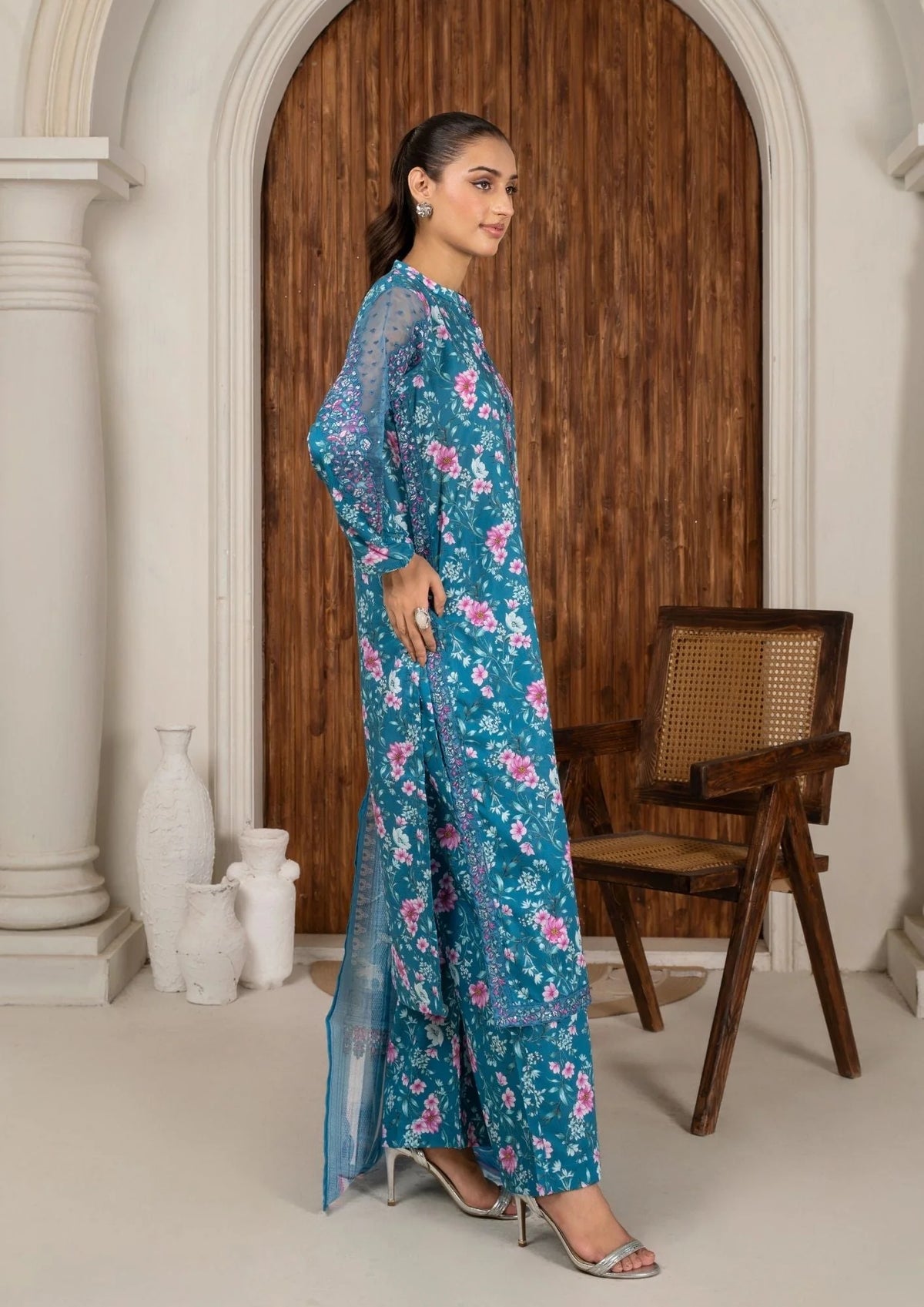 3Pc Printed Lawn with Embroidery RANAAI-S25-0013