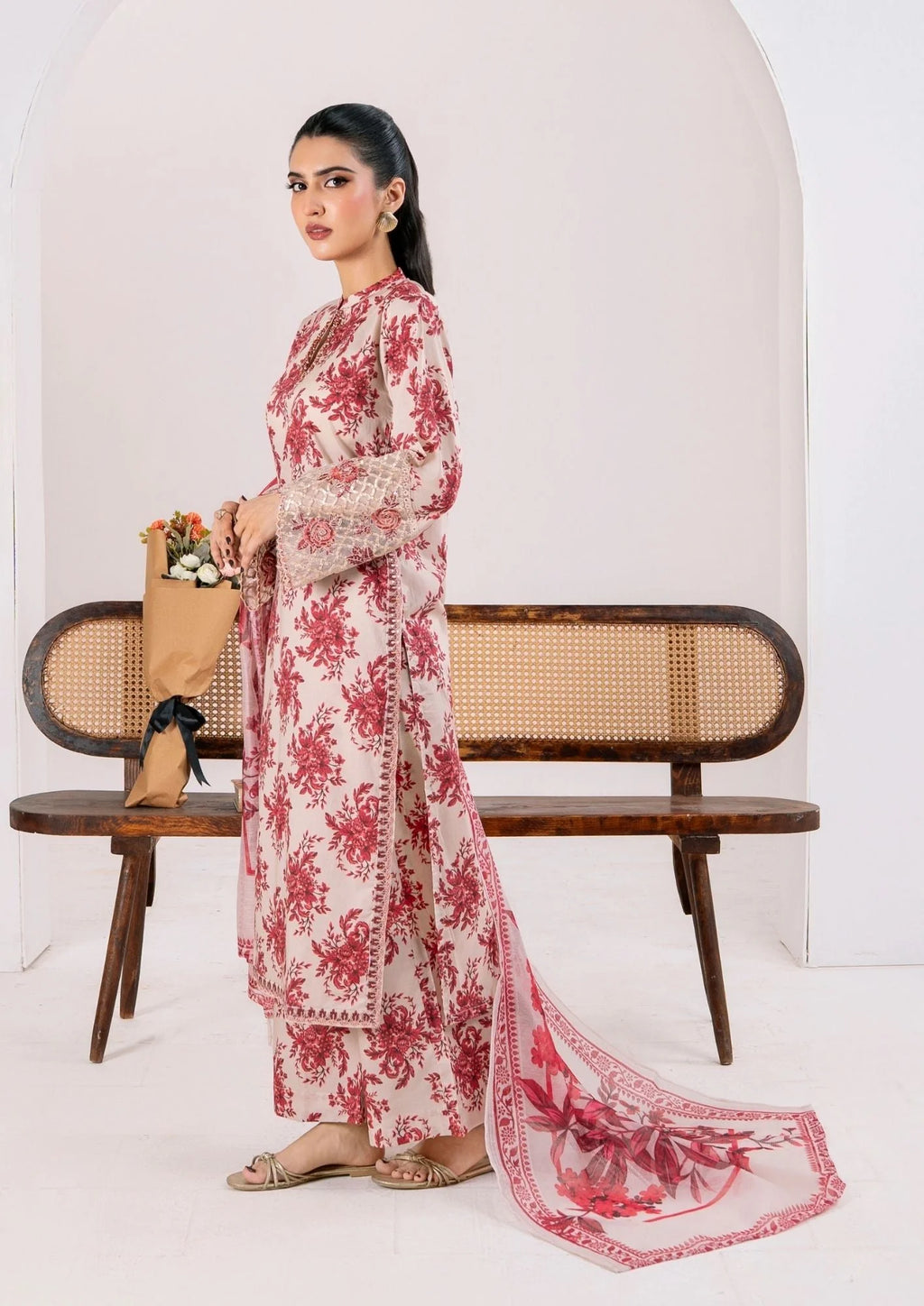 3Pc Printed Lawn with Embroidery RANAAI-S25-0004