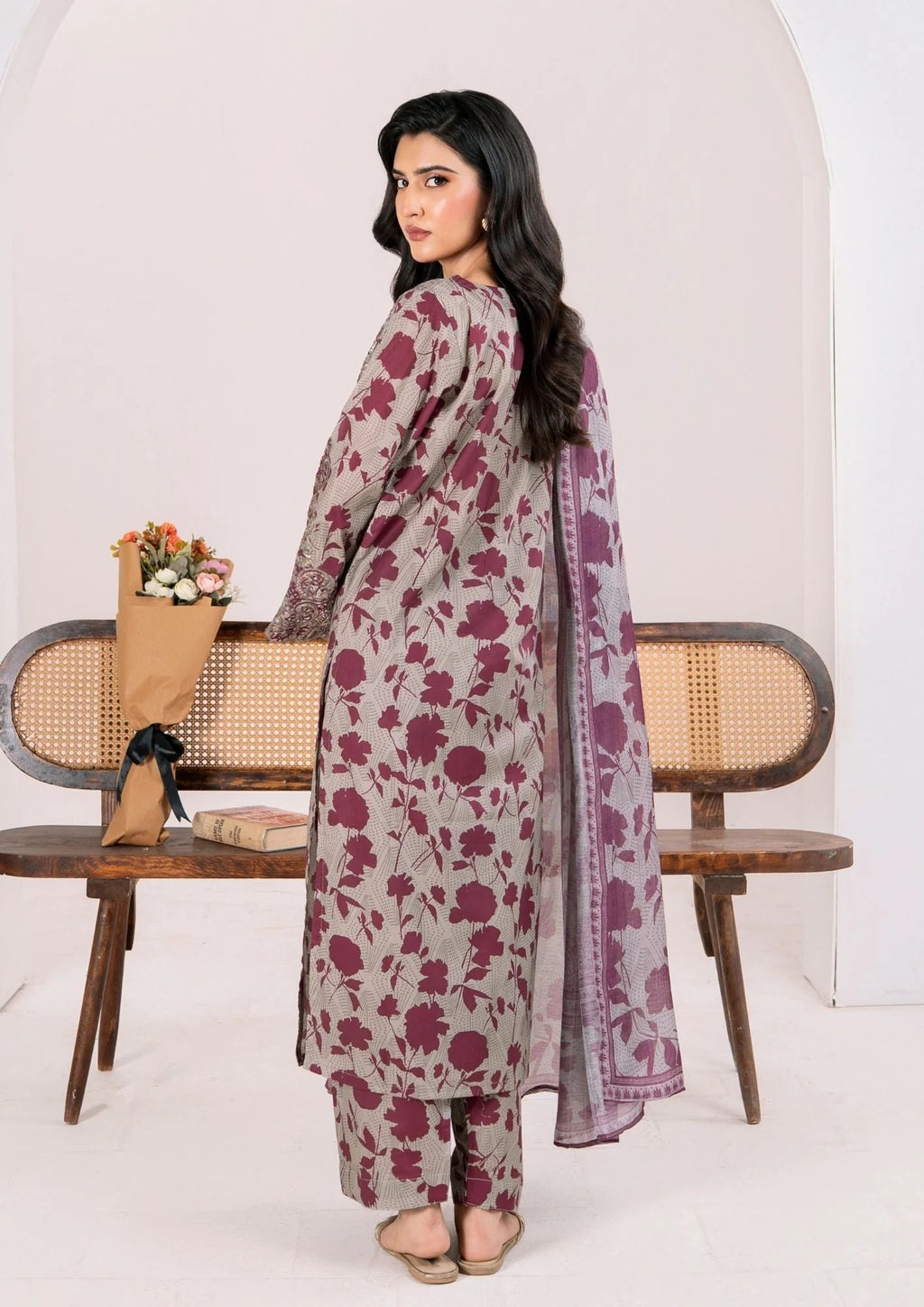 3Pc Printed Lawn with Embroidery RANAAI-S25-0006