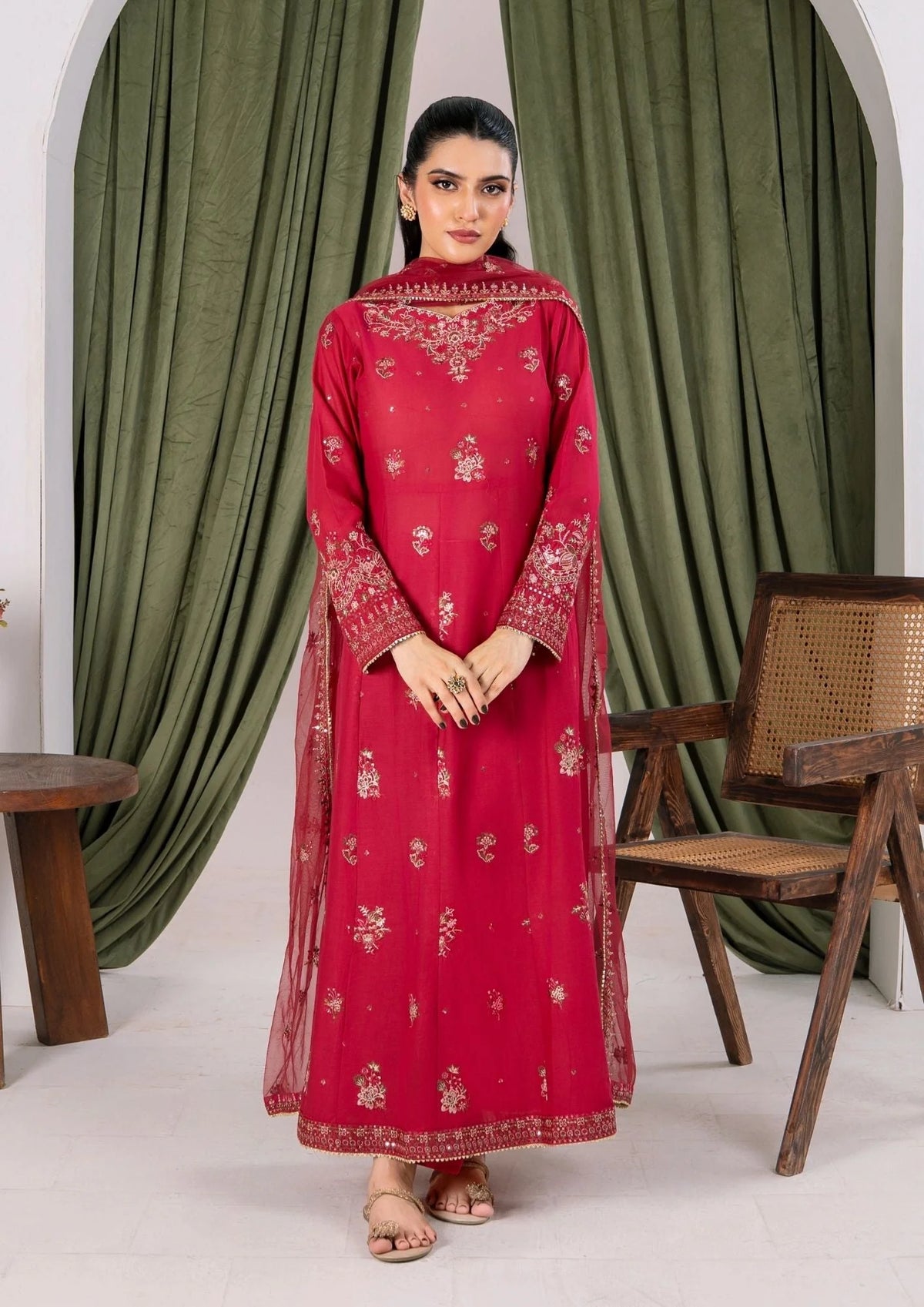3Pc Embroidered Lawn ZAUQ-S25-0005