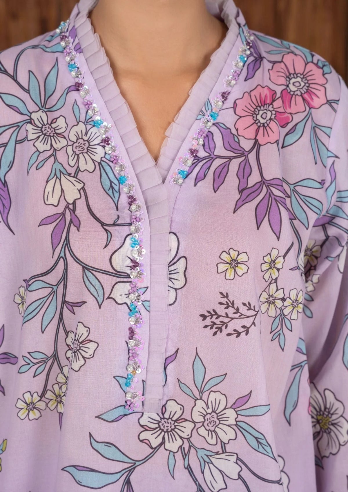 3Pc Printed Lawn with Embroidery RANAAI-S25-0016