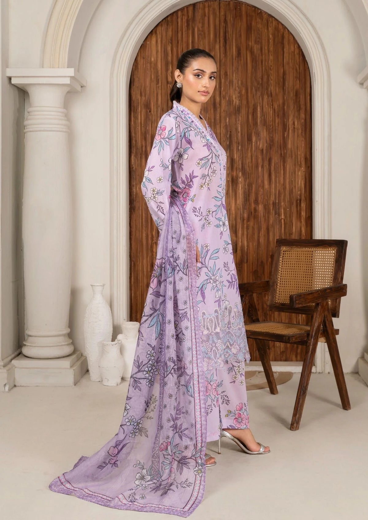 3Pc Printed Lawn with Embroidery RANAAI-S25-0016