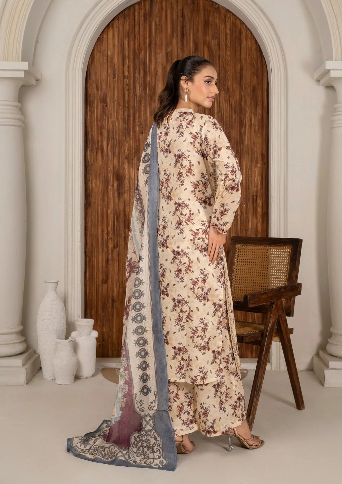 3Pc Printed Lawn with Embroidery RANAAI-S25-0011