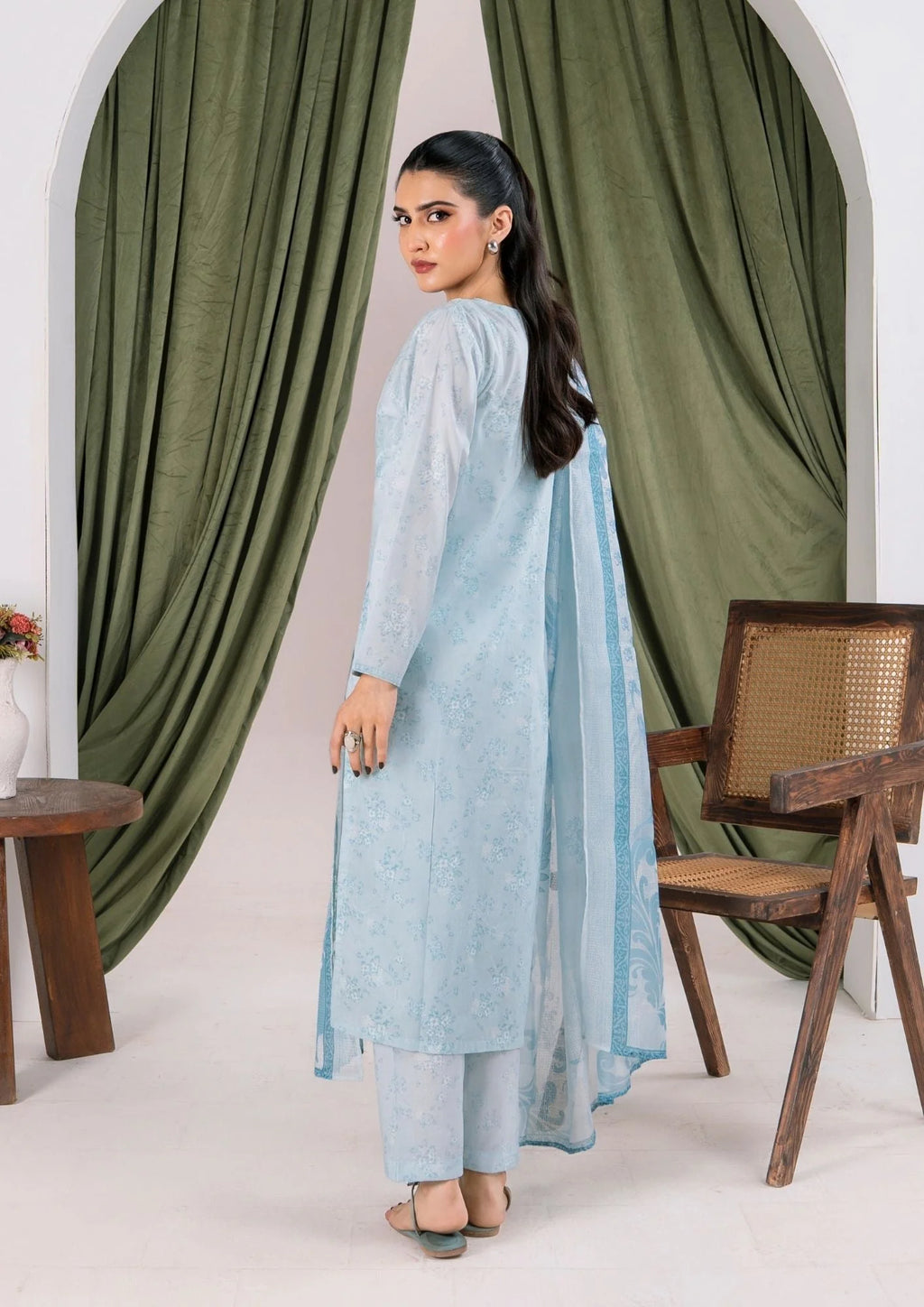 3Pc Printed Lawn with Embroidery RANAAI-S25-0003