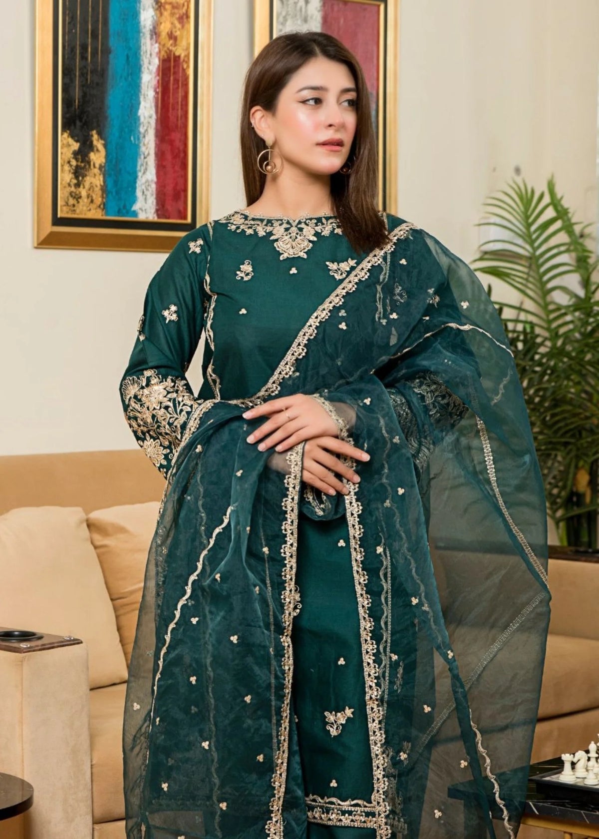 3Pc Embroidered Lawn ZAUQ-S25-0020