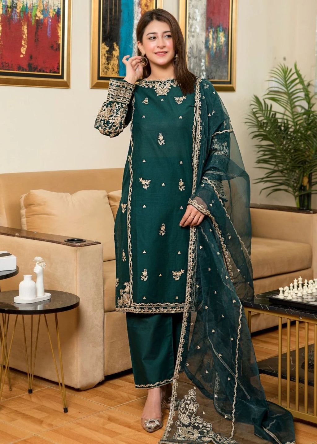 3Pc Embroidered Lawn ZAUQ-S25-0020