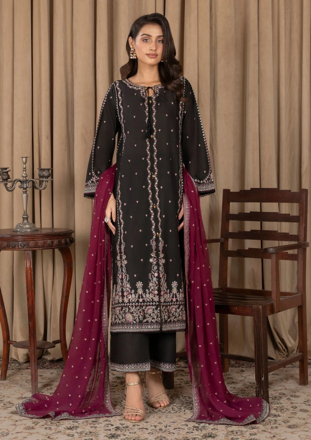 3Pc Embroidered Lawn ZAUQ-S25-0009
