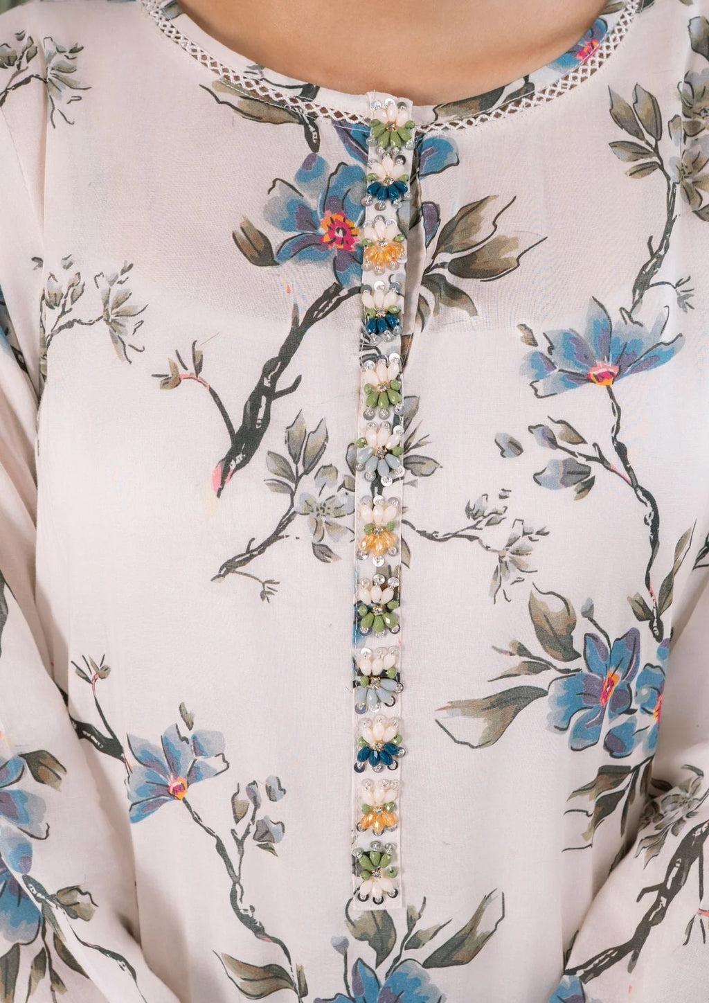 3Pc Printed Lawn with Embroidery RANAAI-S25-0001