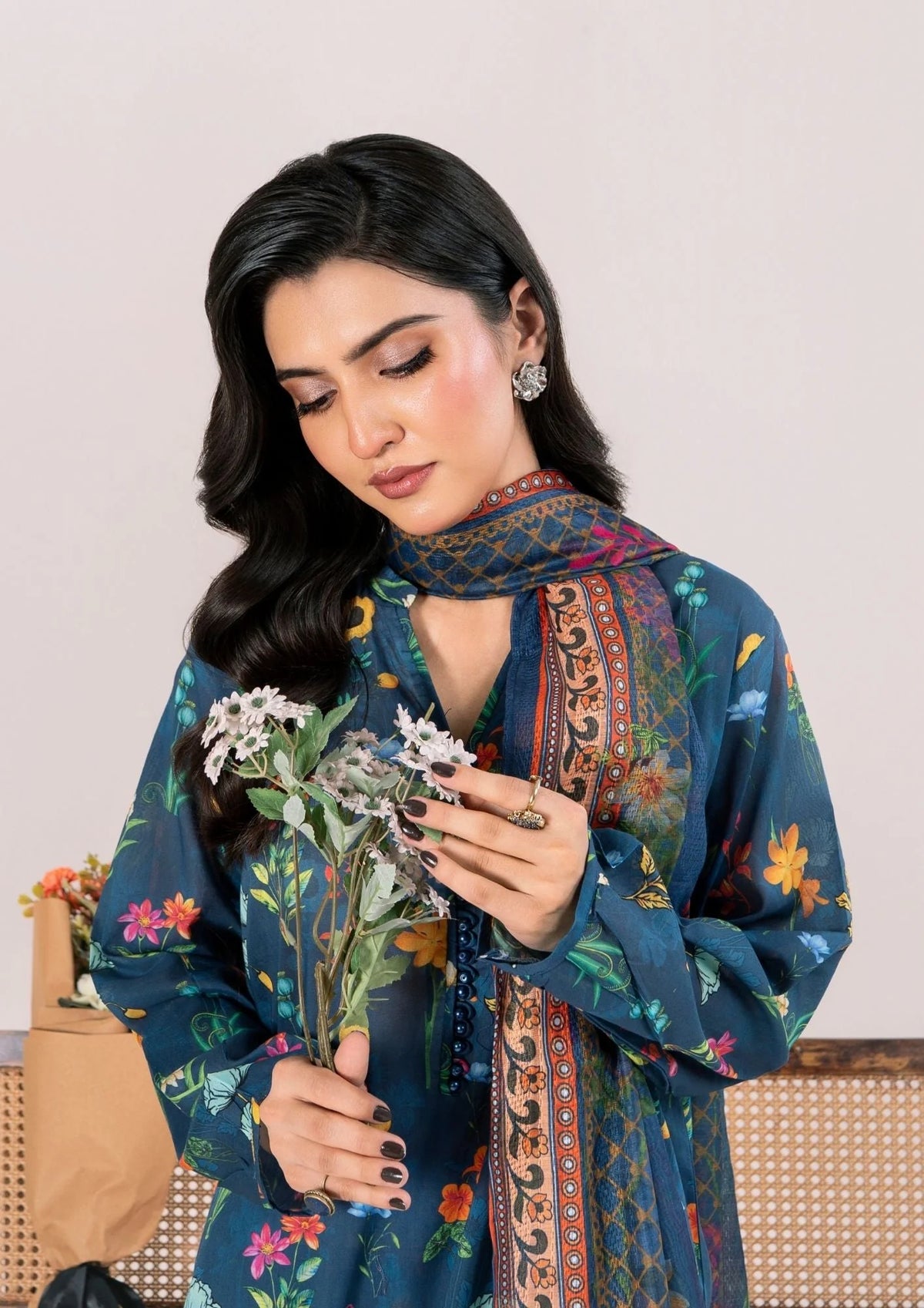 3Pc Printed Lawn with Embroidery RANAAI-S25-0008