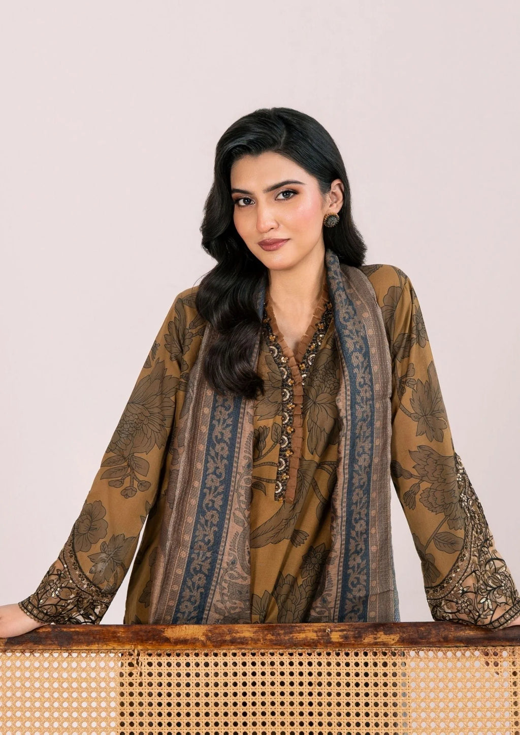 3Pc Printed Lawn with Embroidery RANAAI-S25-0009