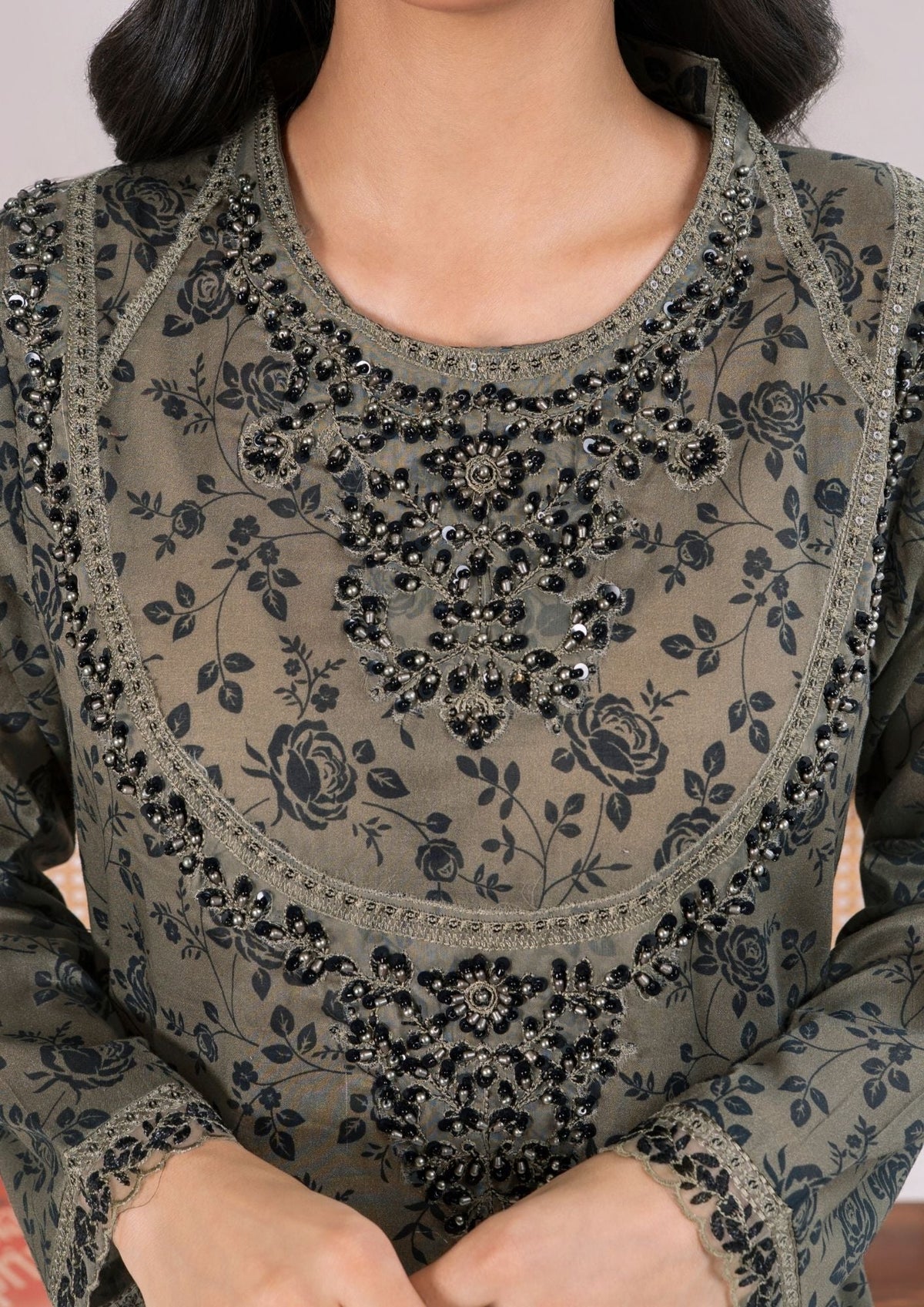 3Pc Printed Lawn with Embroidery RANAAI-S25-0015