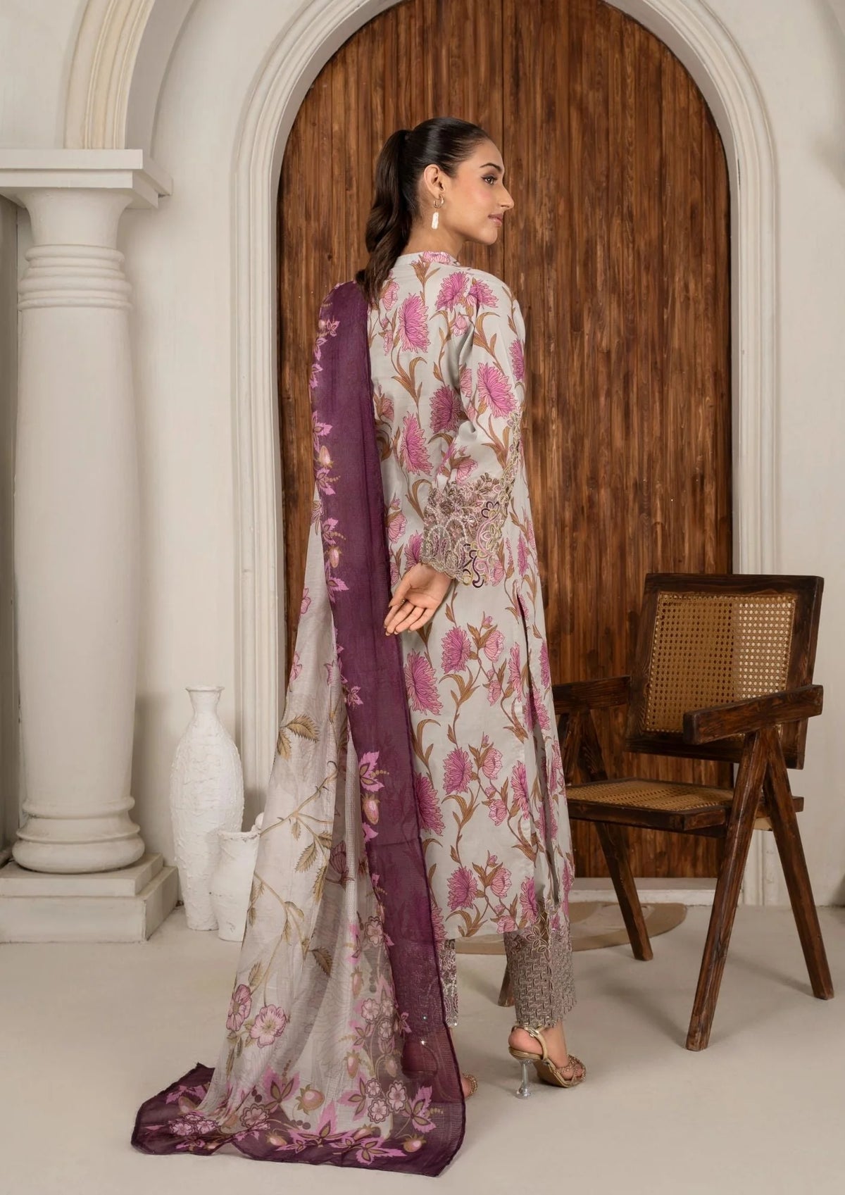 3Pc Printed Lawn with Embroidery RANAAI-S25-0012